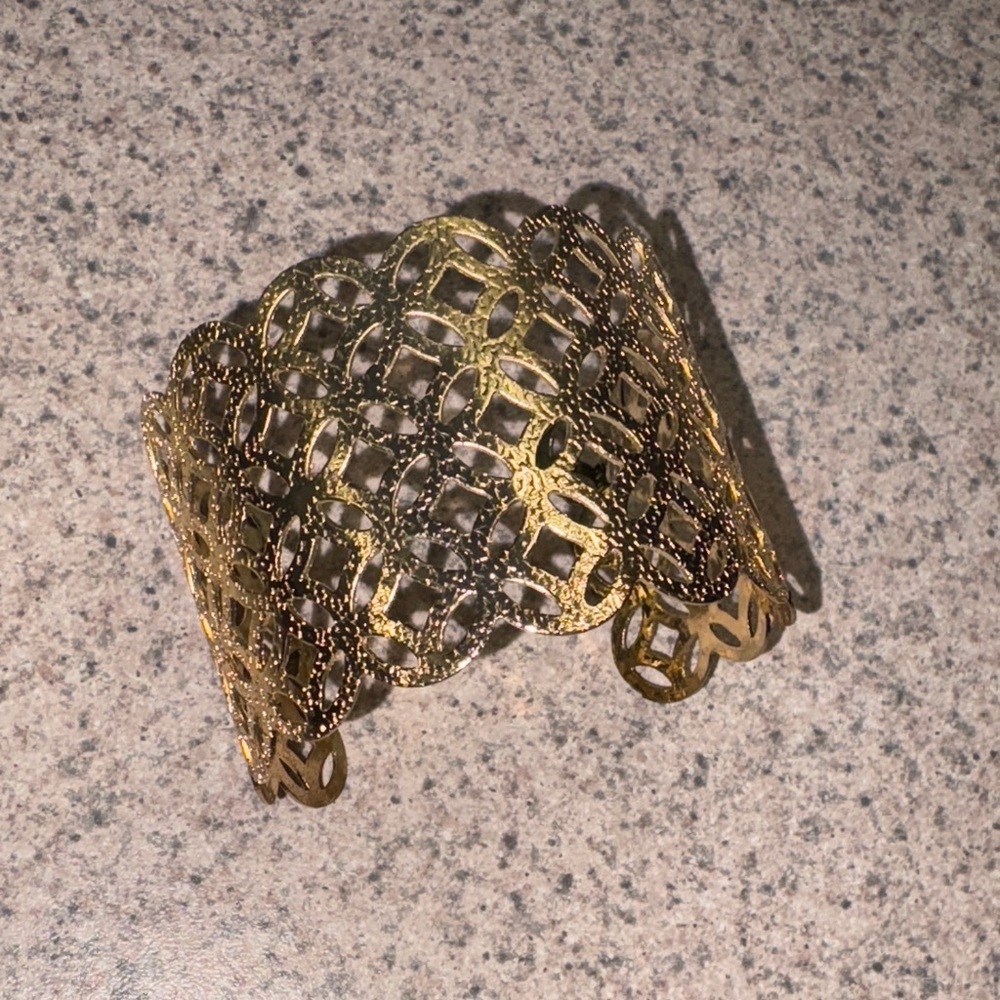 Intricate Gold Cuff Bracelet